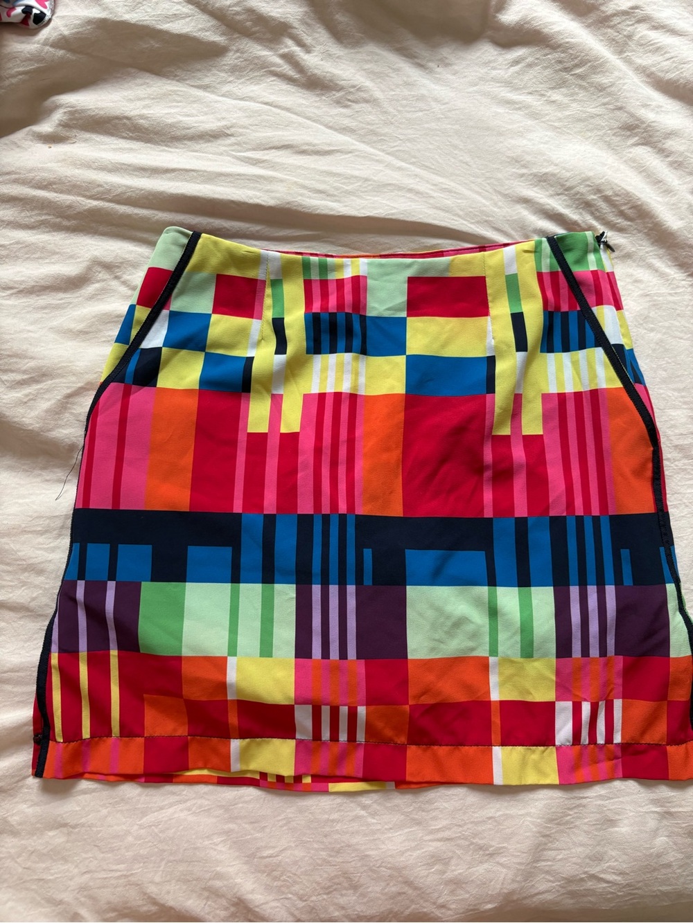 Bright Multicolor Geometric Mini Skirt